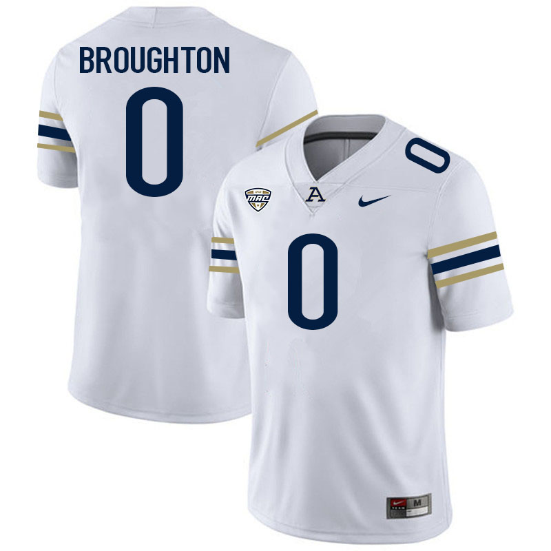 Cibastian Broughton Akron Zips Jersey,University Of Akron #0 Cibastian Broughton Jersey Youth-White